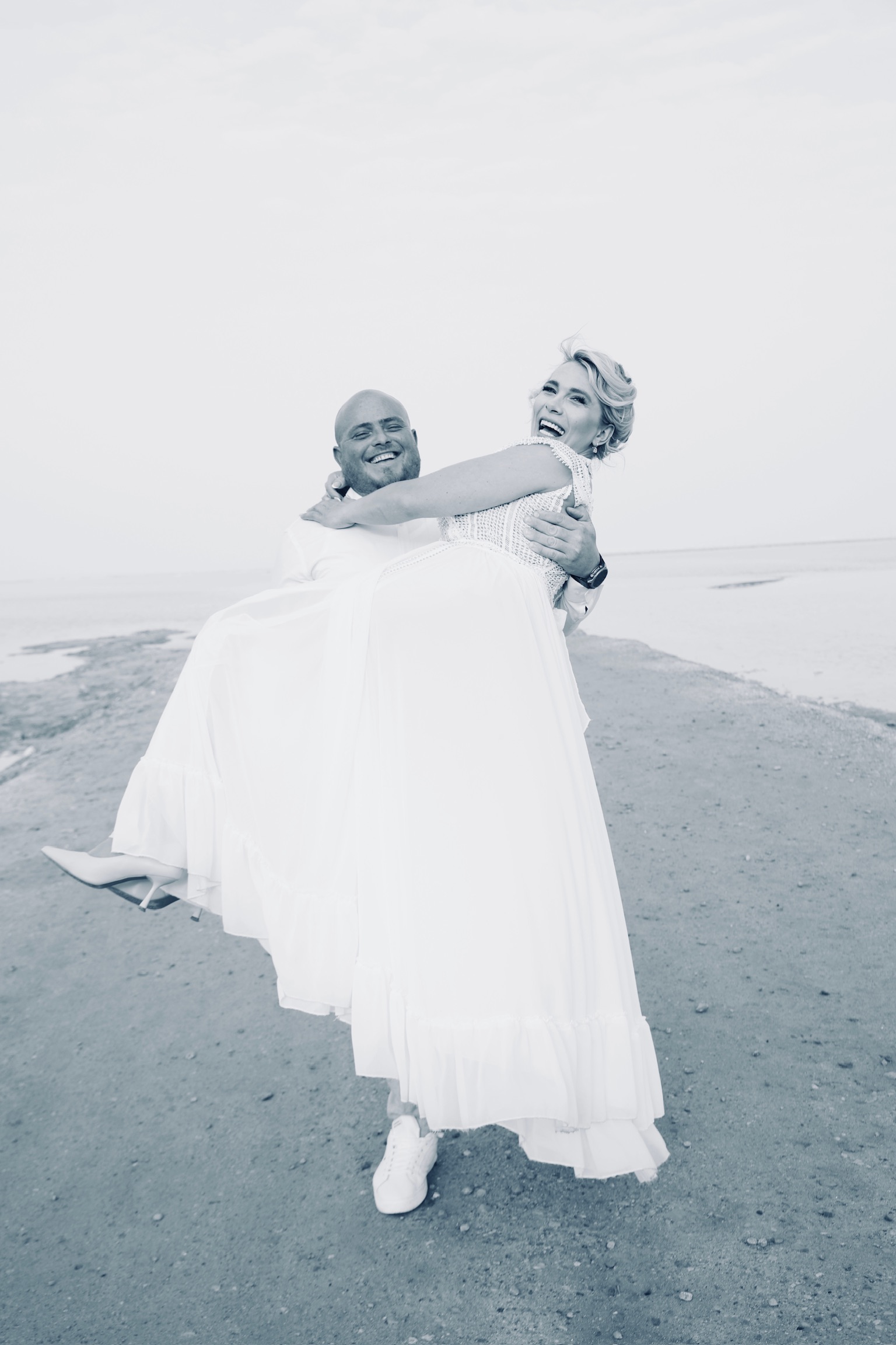Joyful couple after the ceremony